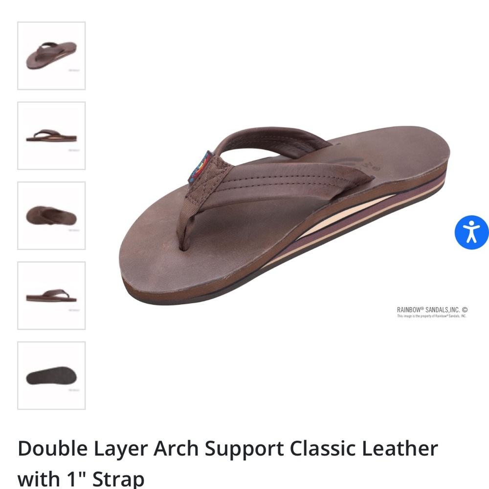 Rainbow Dark Brown Leather Flip-Flops